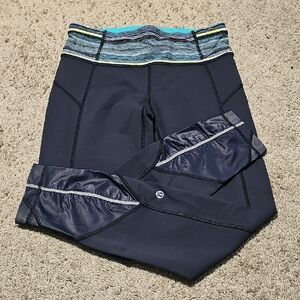 Lululemon Pace Queen Tight Full-On Luxtreme Inkwell/ Space Dye Twist Naval Blue